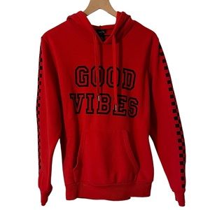 Red “Good Vibes” Hoodie